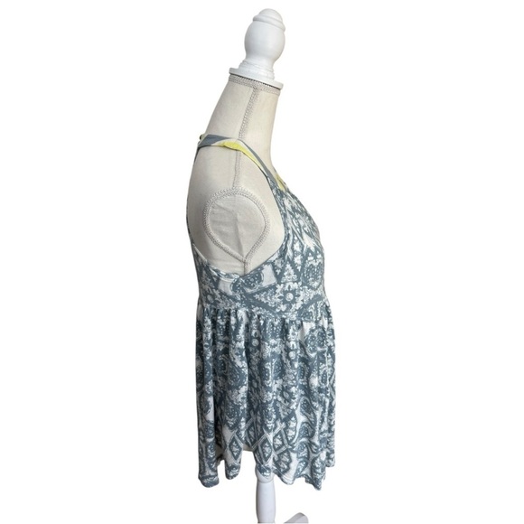 Free People Mimi Ivory Blue Yellow Multi Print Halter Neck Tunic OB944887 - Picture 6 of 12